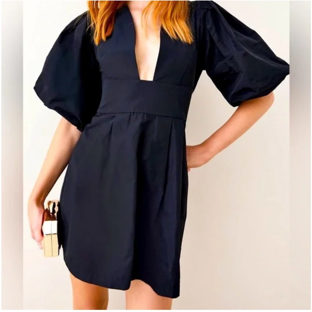 Karen Millen Petite Taffeta puff sleeve mini dress size 2